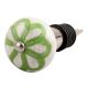 Lime Green Floral Crackle Ceramic Wine Stopper
